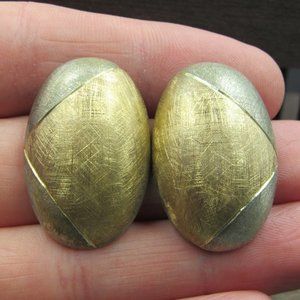Sterling Silver Two Tone Polish Made Abstract Earrings Vintage